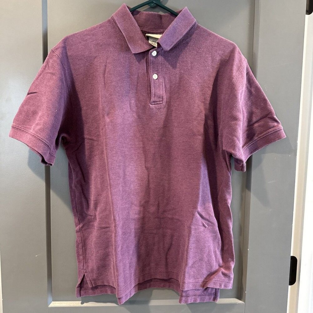 L.L. Bean Men Short Sleeve Polo Shirt Purple Size M